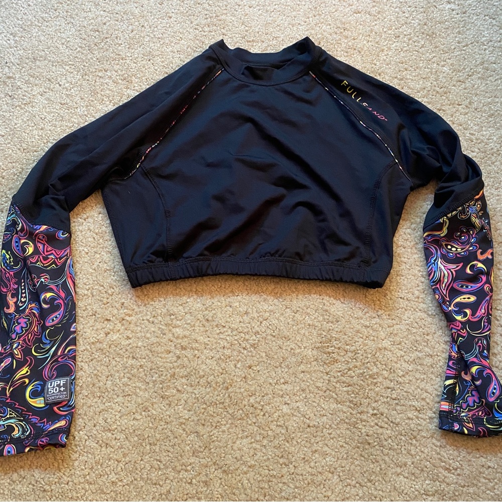 Swim, Long Sleeve Full Coverage Cropped Top